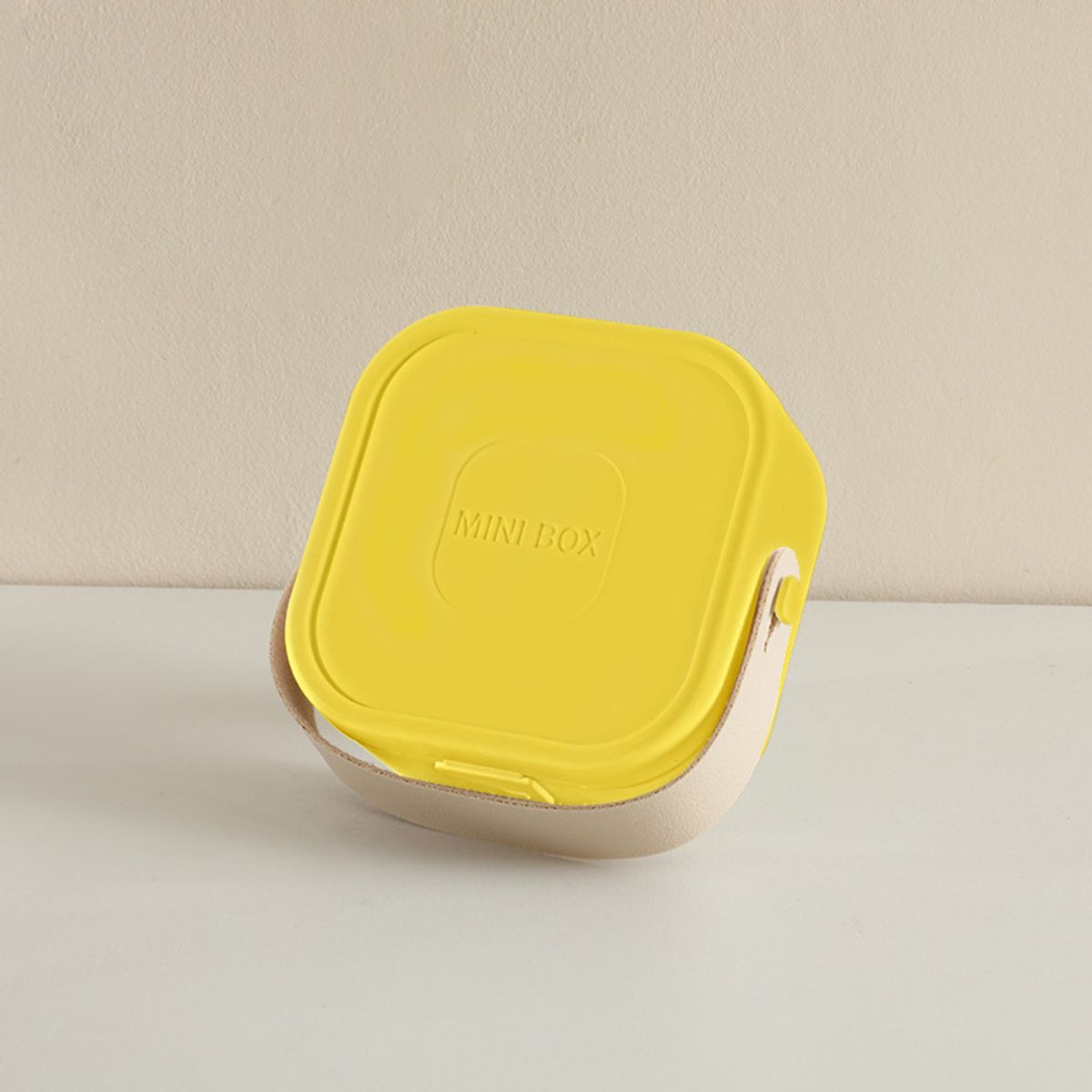 GENERICO - Mini Joyero Organizador Portatil Multiususos con Espejo color Amarillo