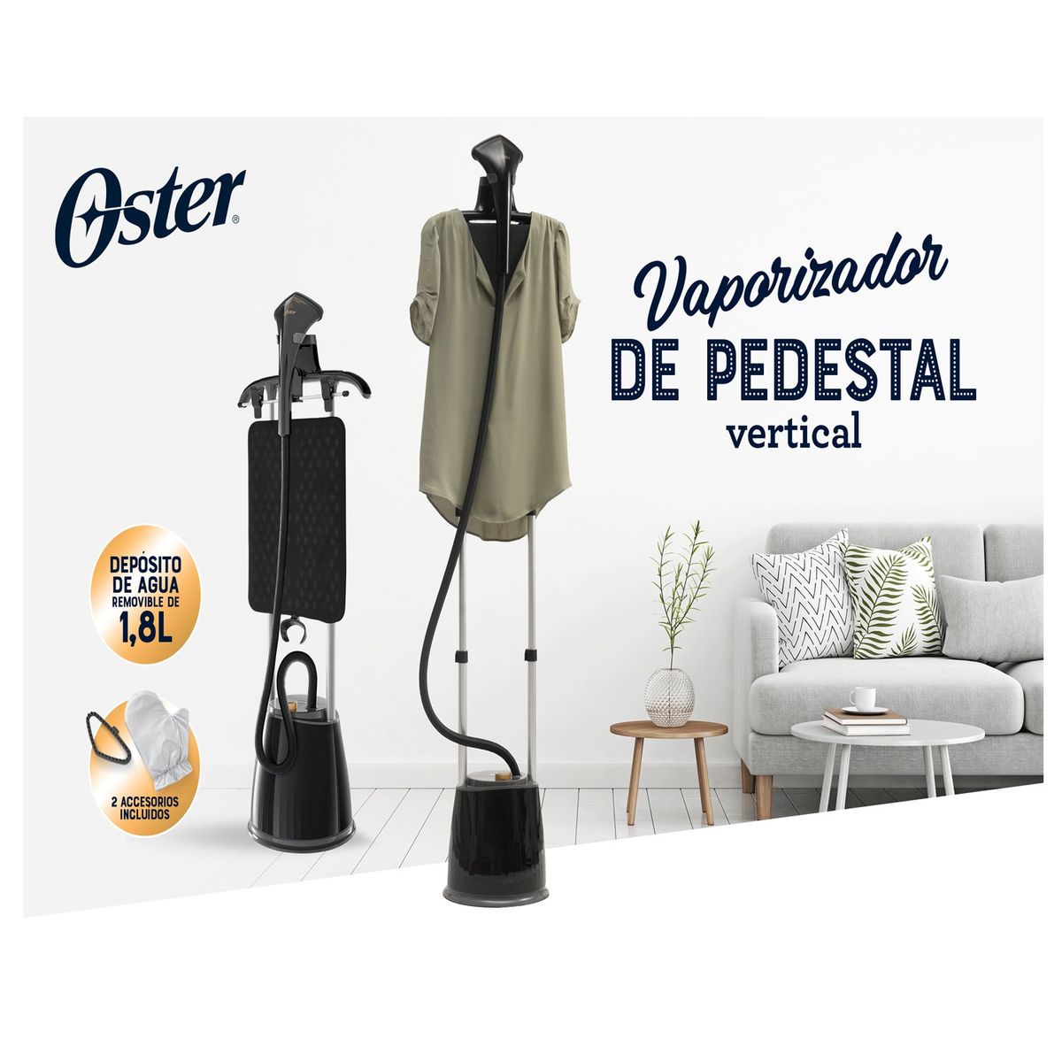 OSTER - Vaporizador de prendas Oster con tabla de soporte GCSTGS7050