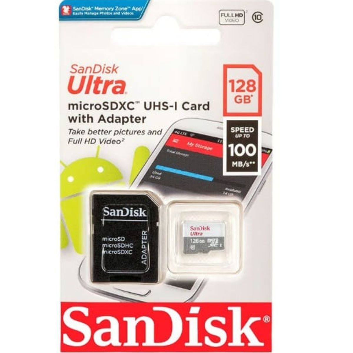 SANDISK - Memoria Micro SD 128GB Sandisk Ultra Celular Tablet Camara
