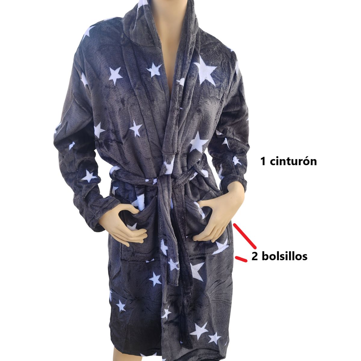 GENERICO - Toallas suave con bolsillo - Negro con estrella