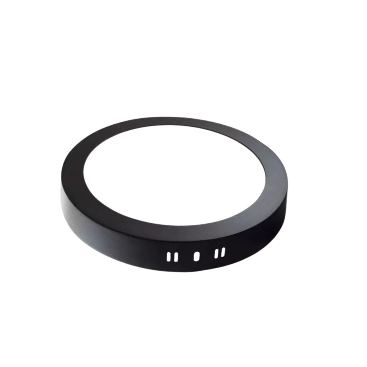 GENERICO - Panel Led Redondo Policarbonato Negro 15W 1125Lm Luz Fría