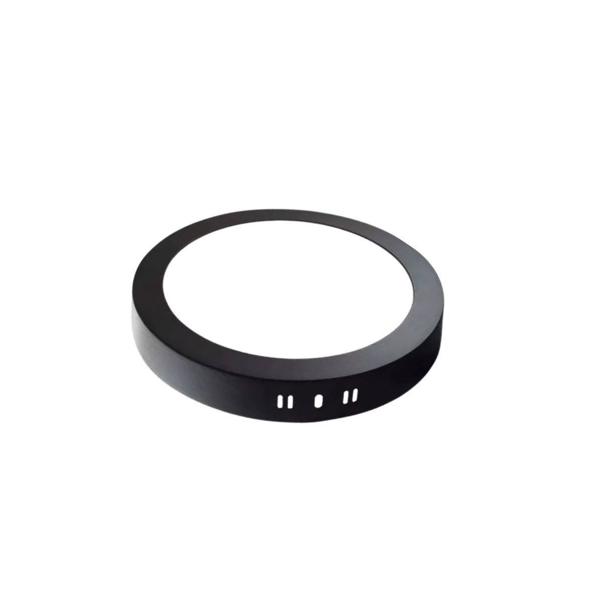 GENERICO - Panel Led Redondo Policarbonato Negro 15W 1125Lm Luz Fría