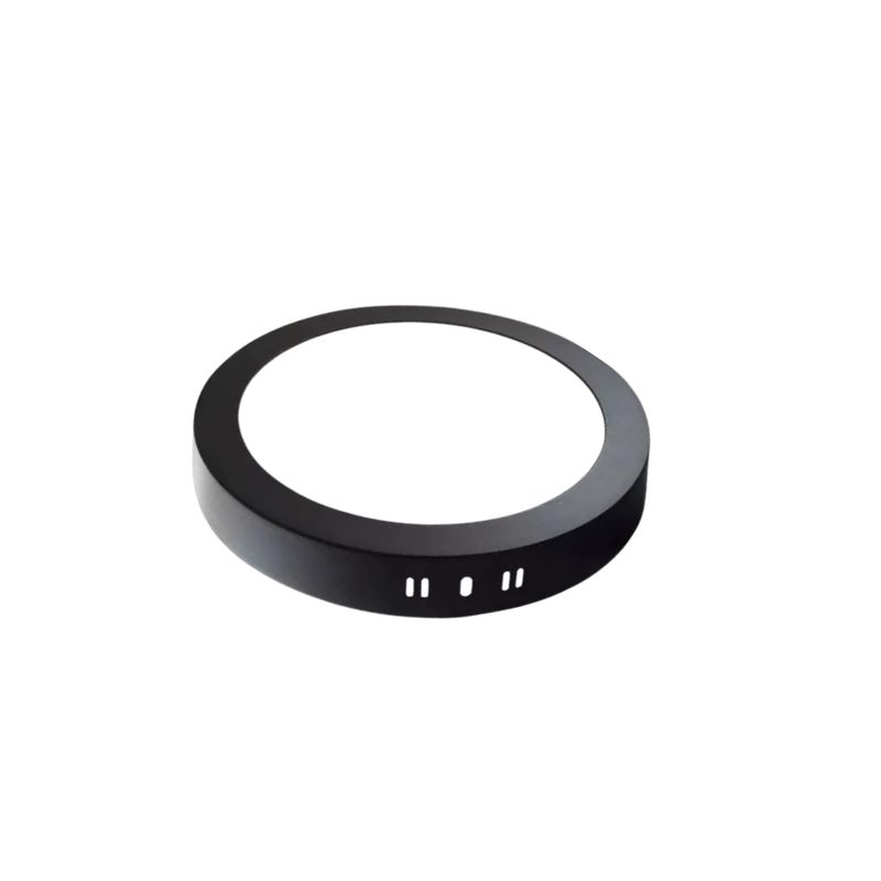 GENERICO - Panel Led Redondo Policarbonato Negro 20W 1500Lm Luz Fría