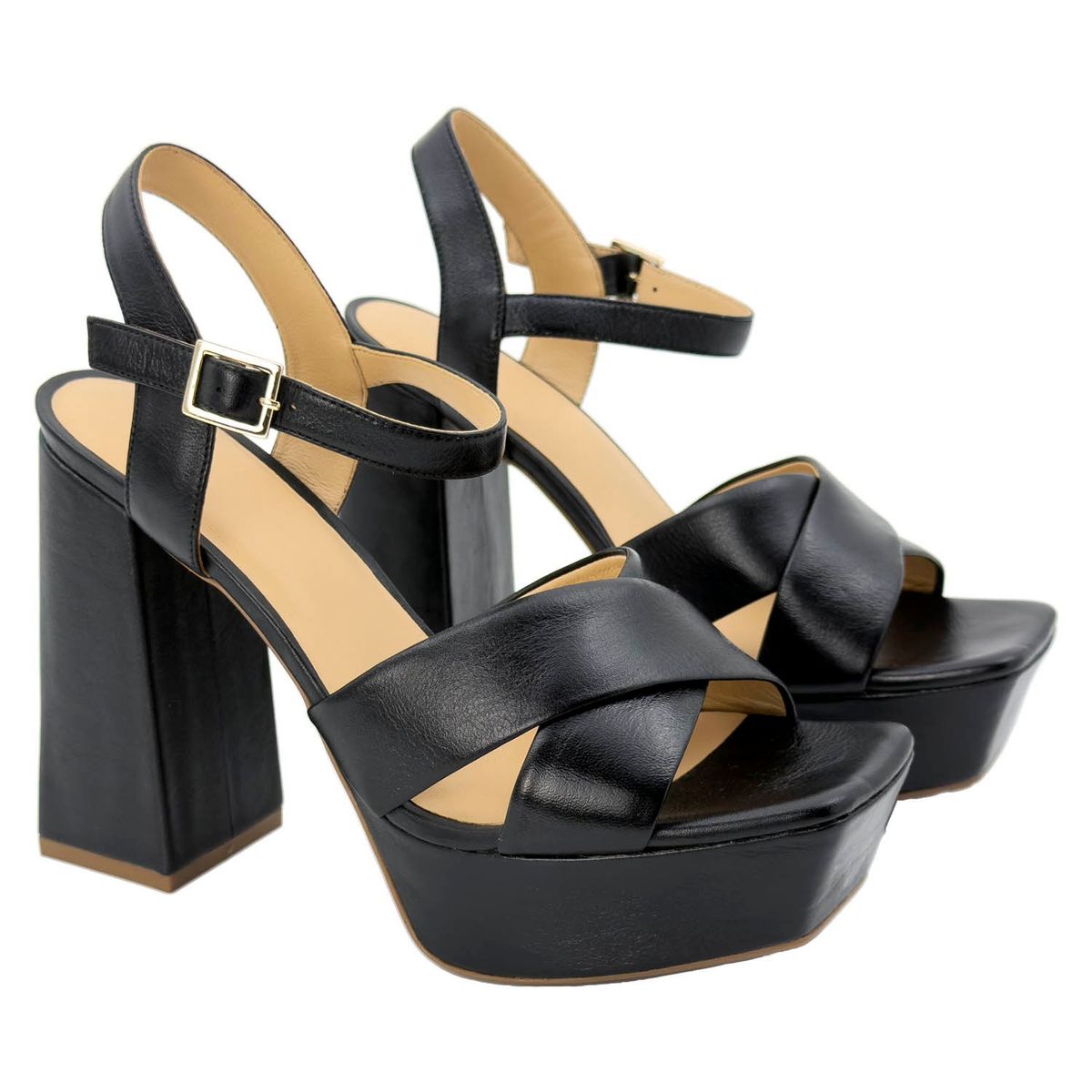 TOFY - Sandalia Plataforma Mujer Negro