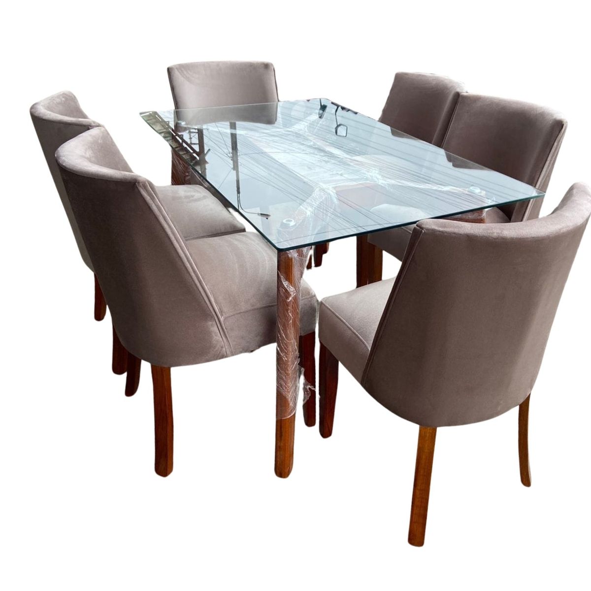 GENERICO - Comedor Cilindrico Style 6 sillas - Color Camel