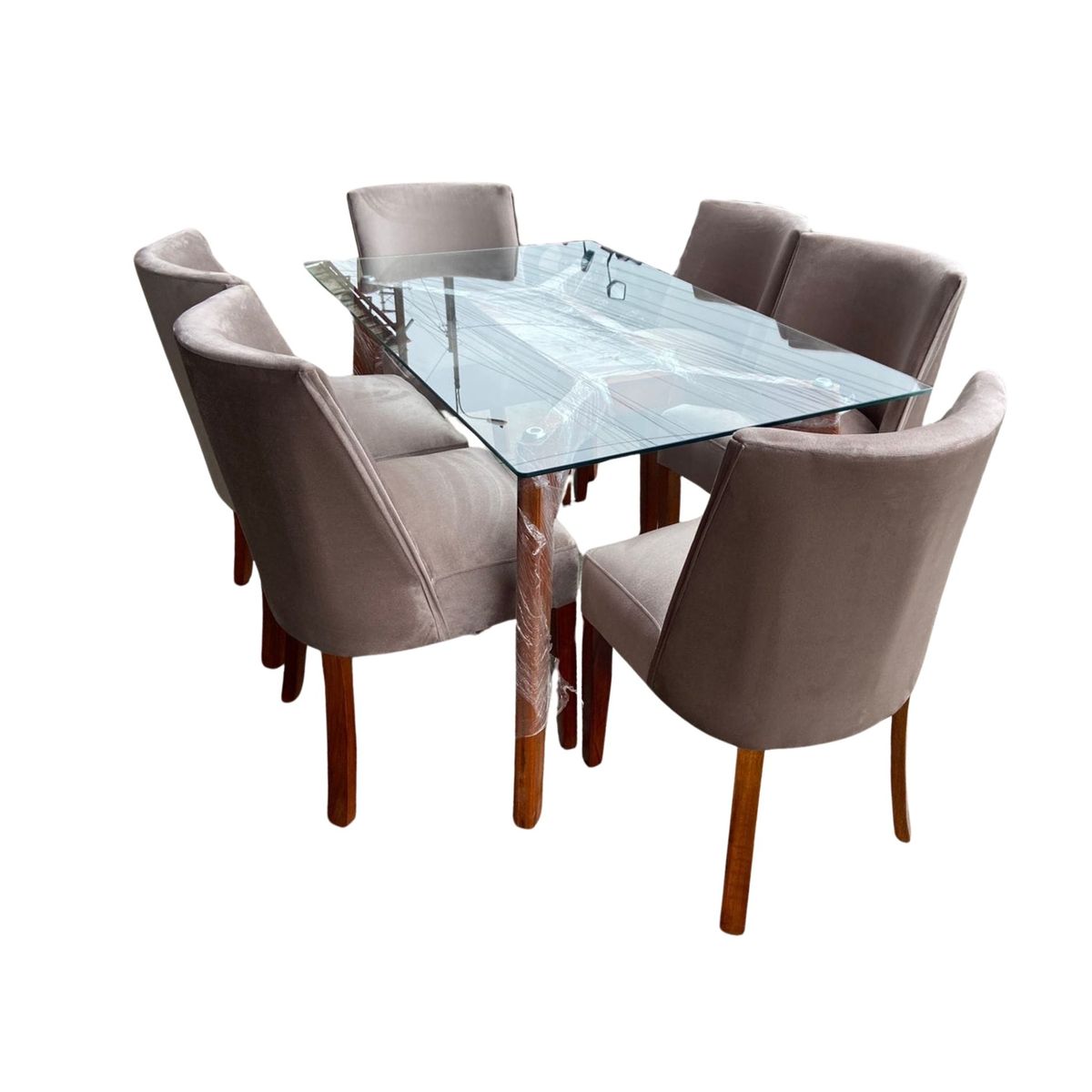 GENERICO - Comedor Cilindrico Style 6 sillas - Color Camel