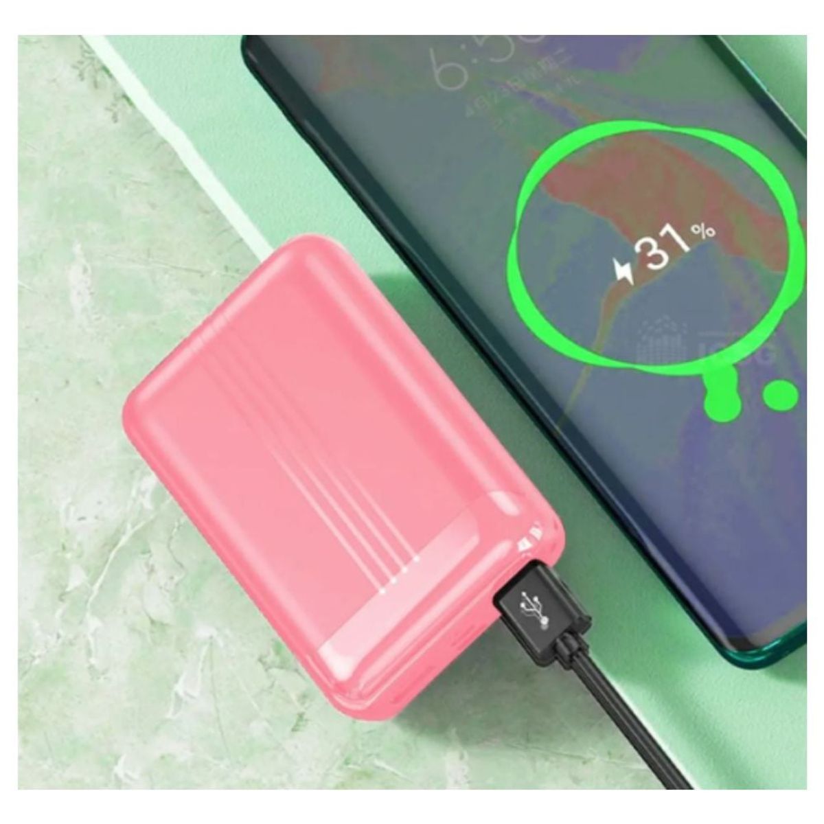 CAFINI - Power Bank Rosa de  6000 mAH CAFINI