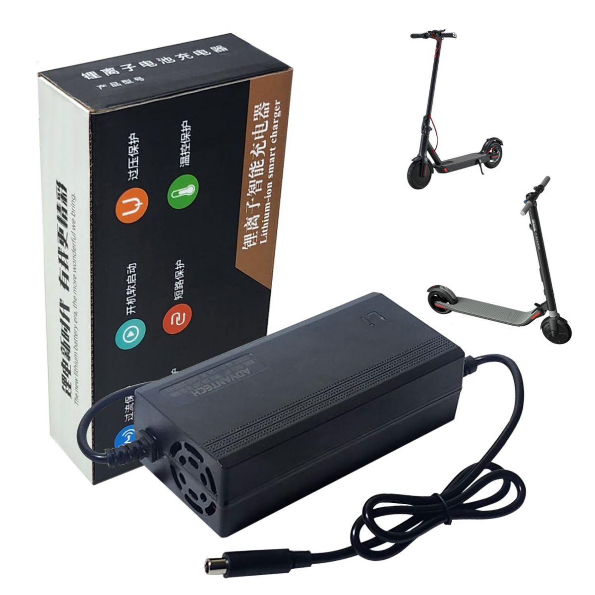 ADVANTECH - Cargador Para Scooter Eléctrico Xiaomi Ninebot de 36V