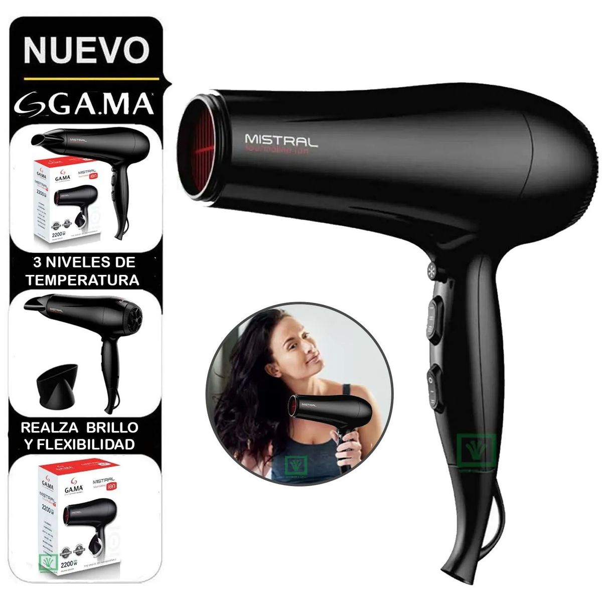 GAMA - Secadora de Cabello Gama Mistral Tourmaline BECHD0000002464