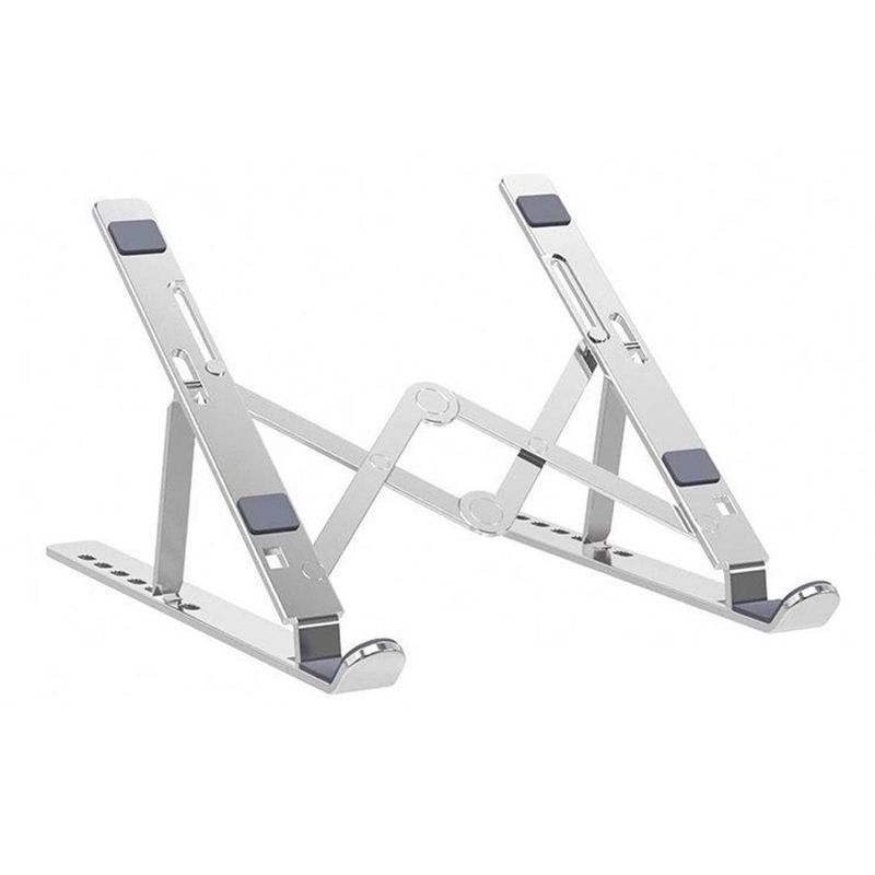 S&T - Soporte De Aluminio Para Laptop Portátil ajustable HS-Z34FLS SILVER
