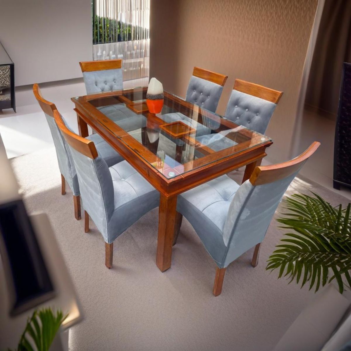 GENERICO - Comedor Daytona 6 sillas - Color Plata