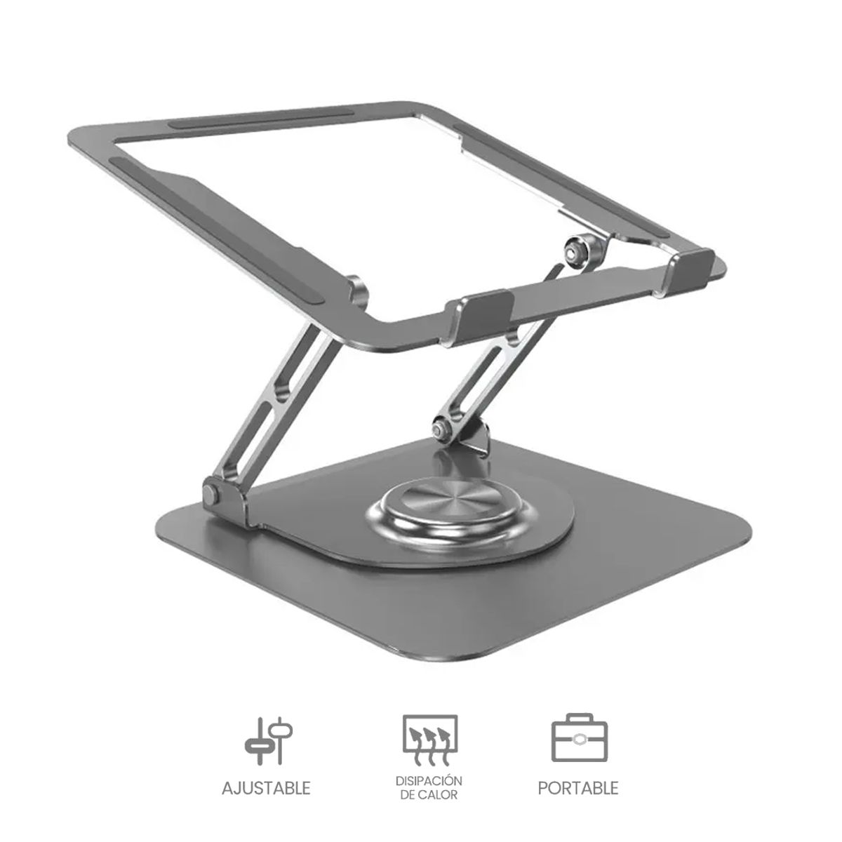 S&T - Soporte de aluminio p-Laptop Base Giratoria Plegable HF147 DarkGrey