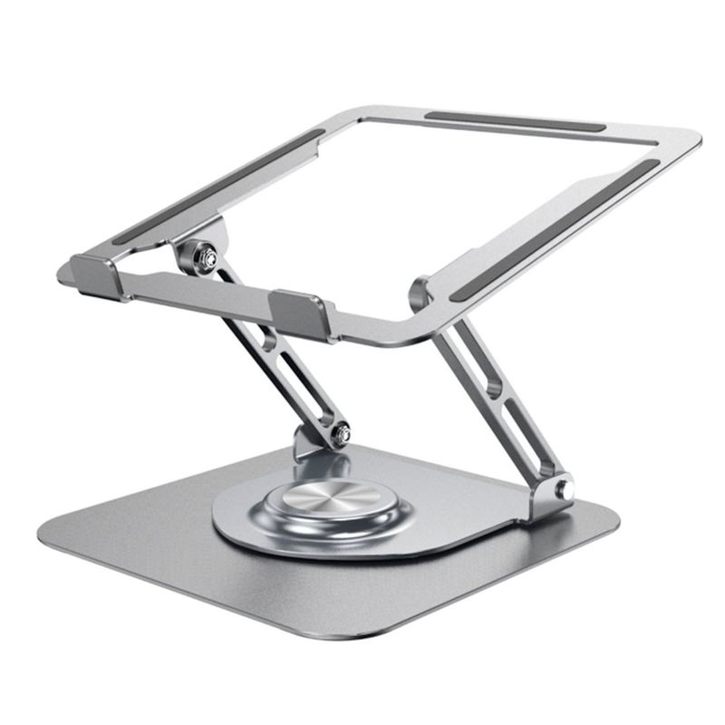 S&T - Soporte de aluminio p-Laptop Base Giratoria Plegable HF147 Silver