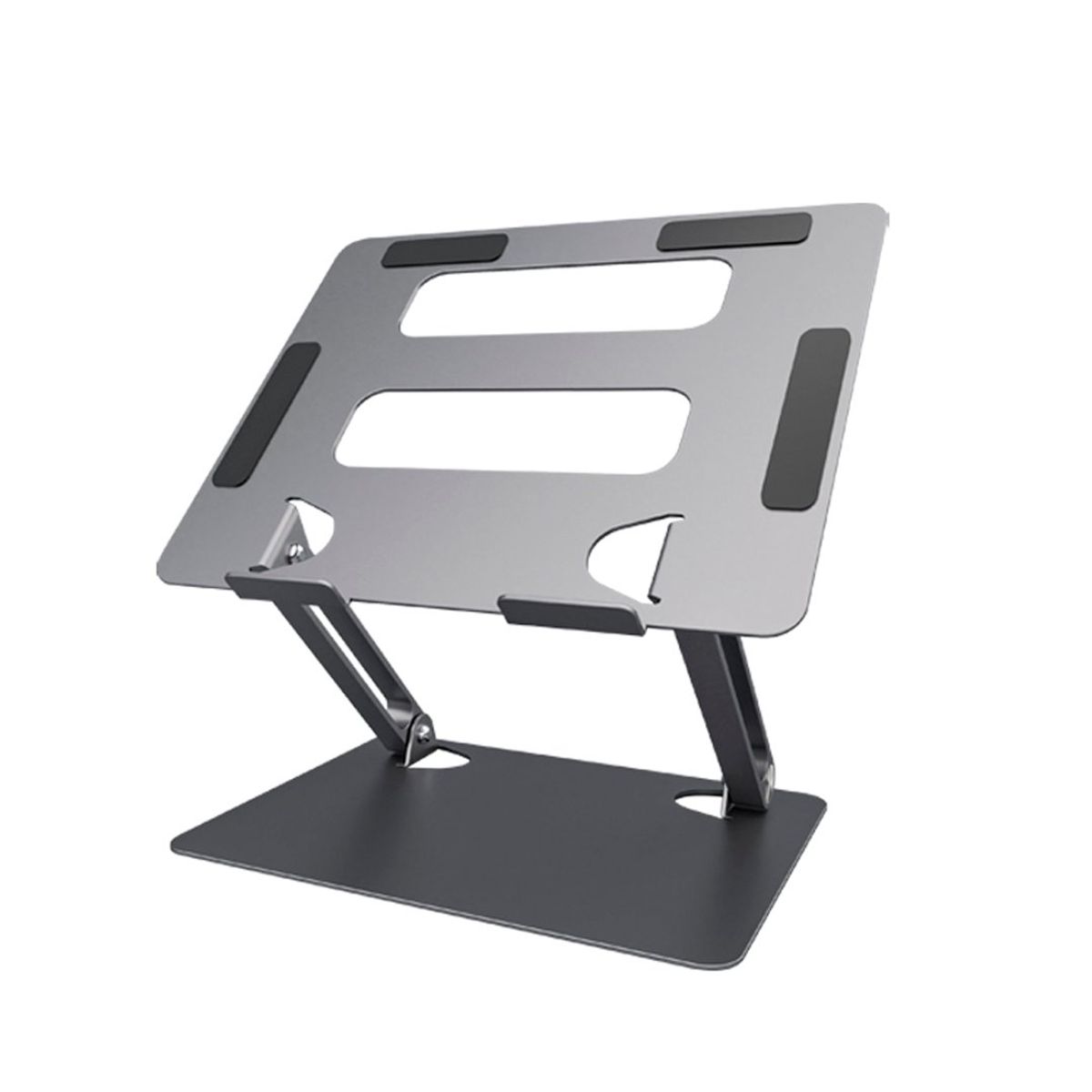 S&T - Soporte de Escritorio p-Laptop Plegable Aluminio Ergonomico HL303 Gris Oscuro