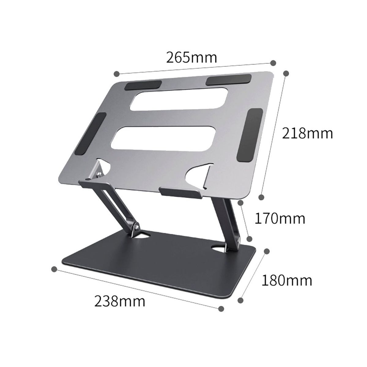 S&T - Soporte de Escritorio p-Laptop Plegable Aluminio Ergonomico HL303 Gris Oscuro