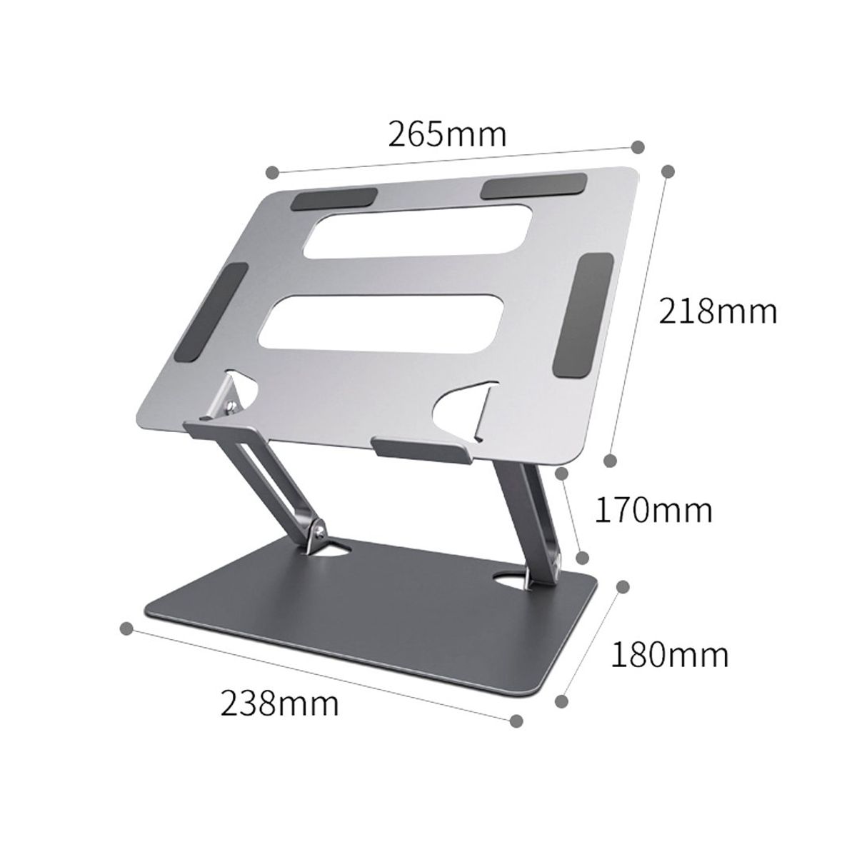 S&T - Soporte de Escritorio p-Laptop Plegable Aluminio Ergonomico HL303 Sil