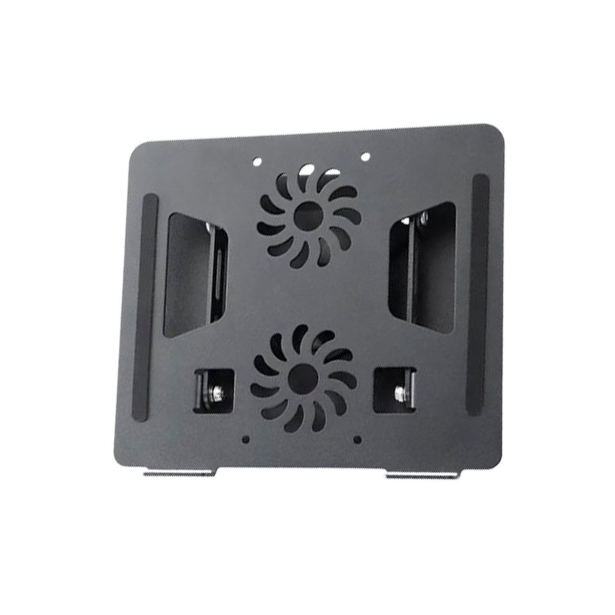 S&T - Soporte de Aluminio para laptop 11-18 Gira 360° Ventilador Doble  HL906F Negro