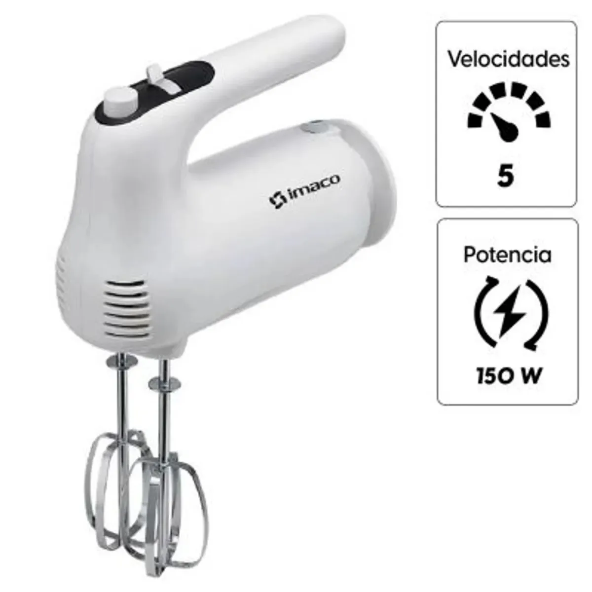 IMACO - Batidora de Mano Imaco 150W 5 Velocidades HM505 Blanco