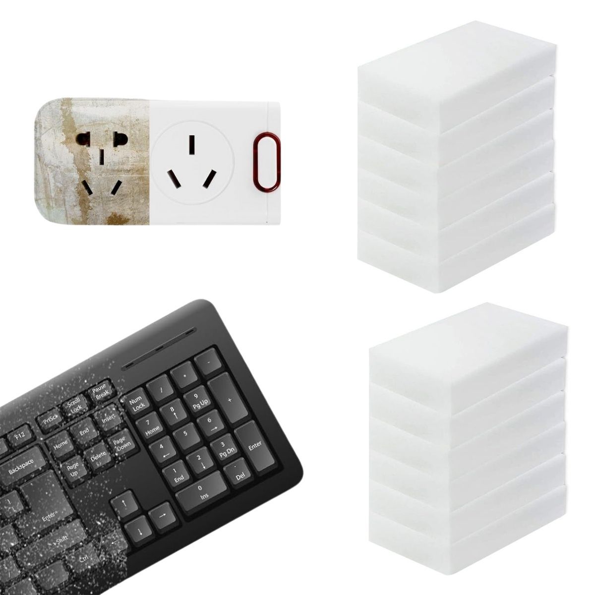 HOGARMAS - Set de 12 Esponjas Borrador Mágico Multiusos