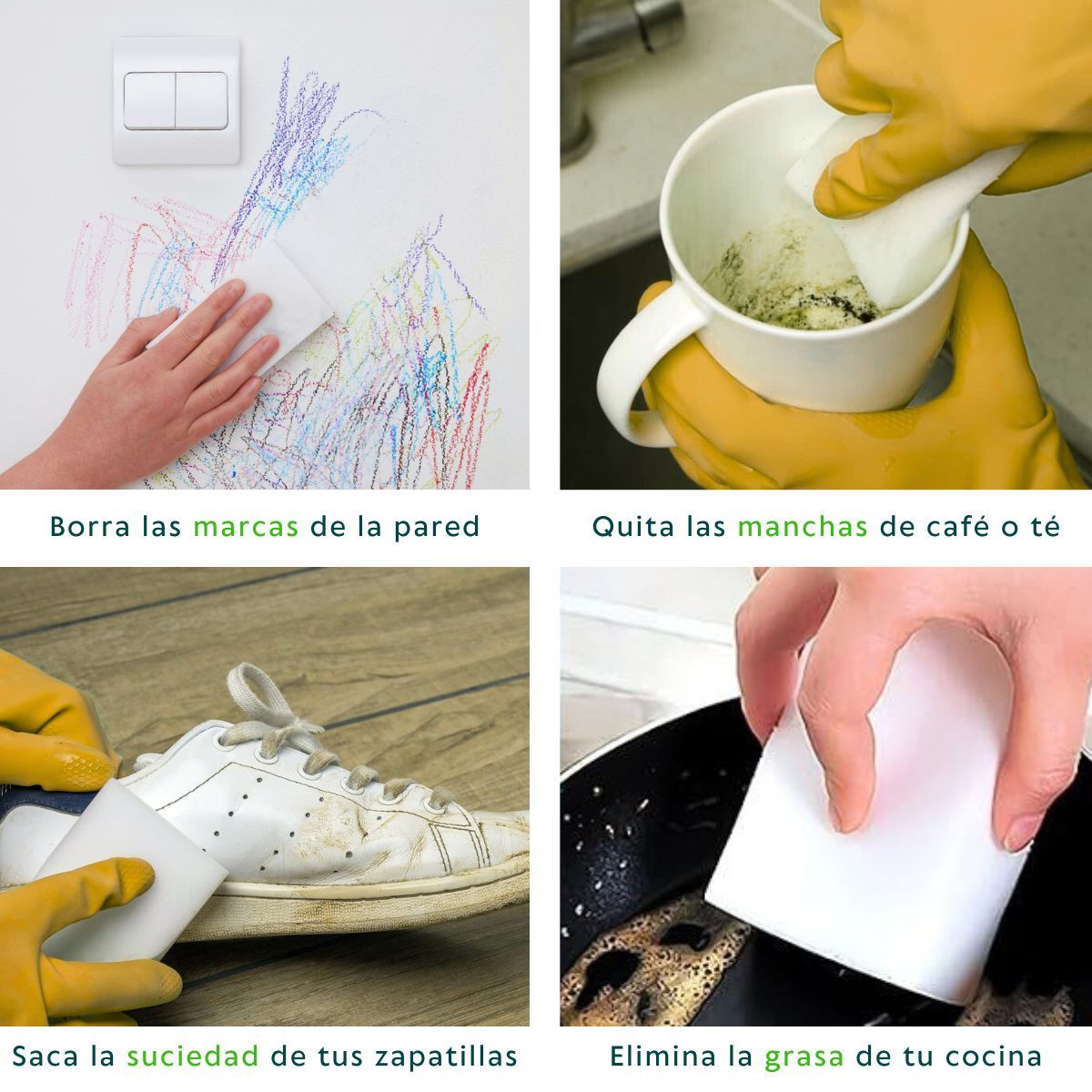 HOGARMAS - Set de 12 Esponjas Borrador Mágico Multiusos