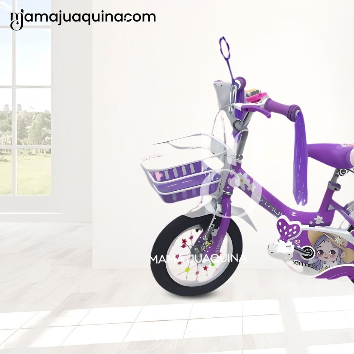 VELOX - Bicicleta Campera con Canasta Aro 12 «CANDY III» Purple