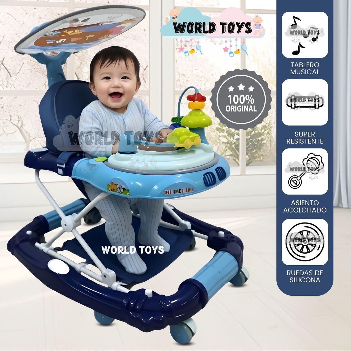 CONFORT - Andador con Tablero Musical «FIRST WALK» Blue