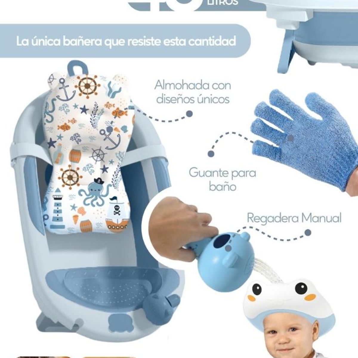 CAM - BAÑERA  AQUABU AZUL 48 LITROS