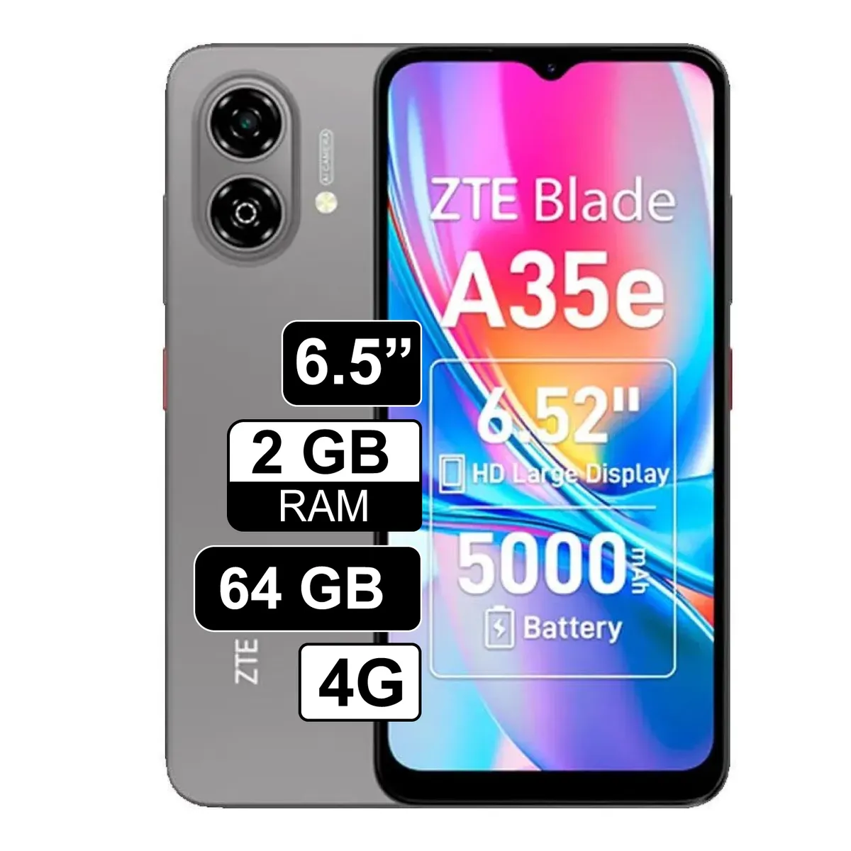 ZTE - Celular ZTE Blade A35e 2GB Ram + 64GB Gris