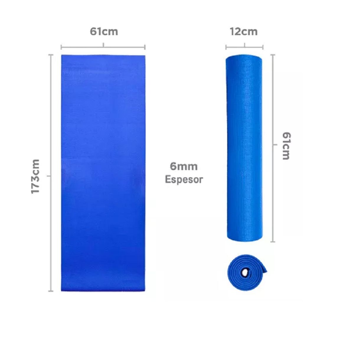 XFIT - Colchoneta Piso Mat Yoga Pilates 6mm XFIT AZUL