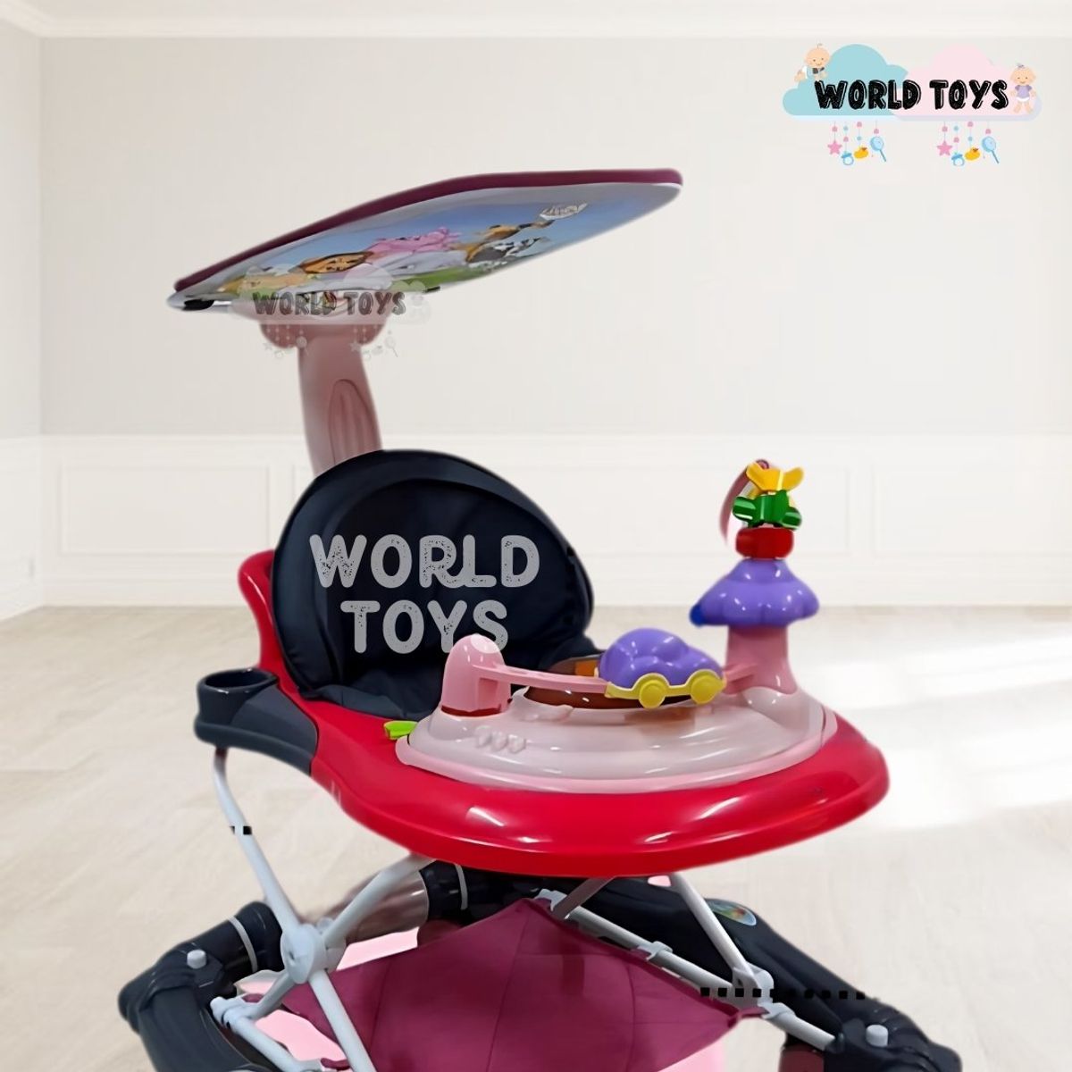 BABY - Andador con Tablero Musical «FIRST WALK» Dark Pink