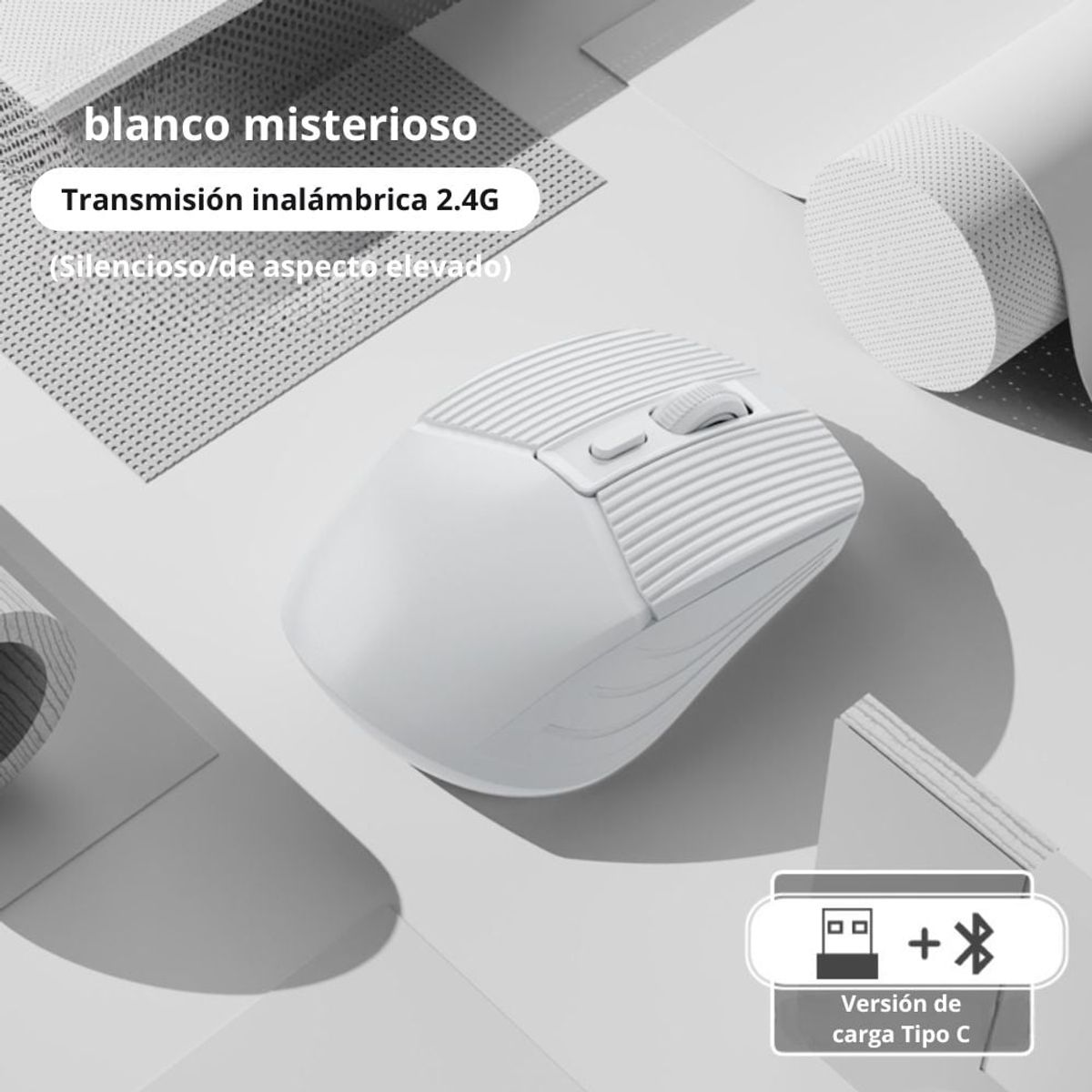 SEISA - Mouse Inalámbrico 2.4 G + Bluetooth Batería Recargable SEISA DN-N616 C