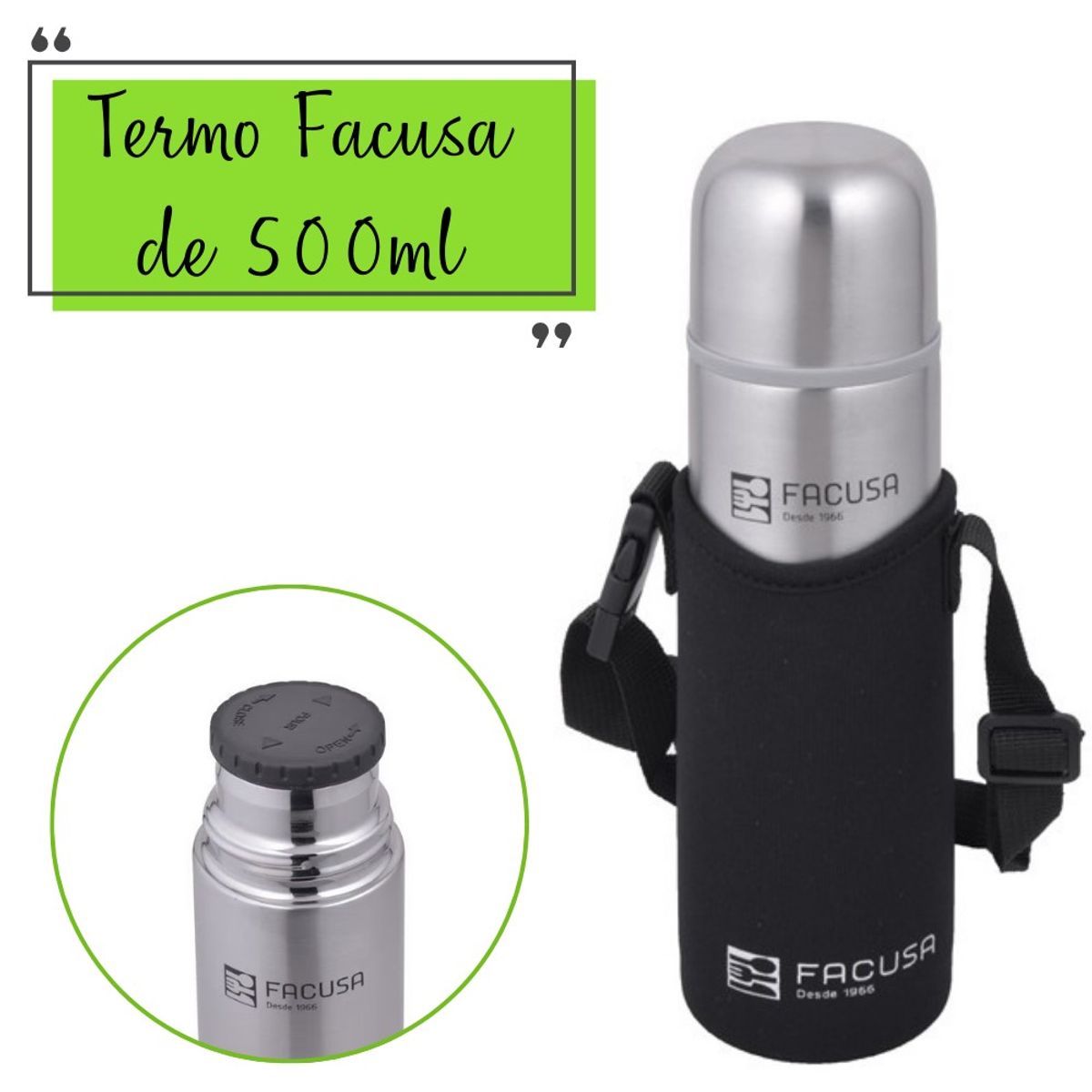 FACUSA - Termo  BALÍN FACUSA  Acero Inoxidable 500ML