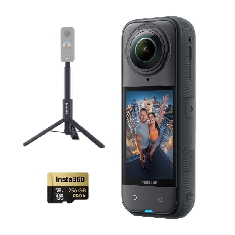 INSTA 360 - Insta360 X5 + Selfie Stick Tripode 105CM + Memoria 256GB Pro