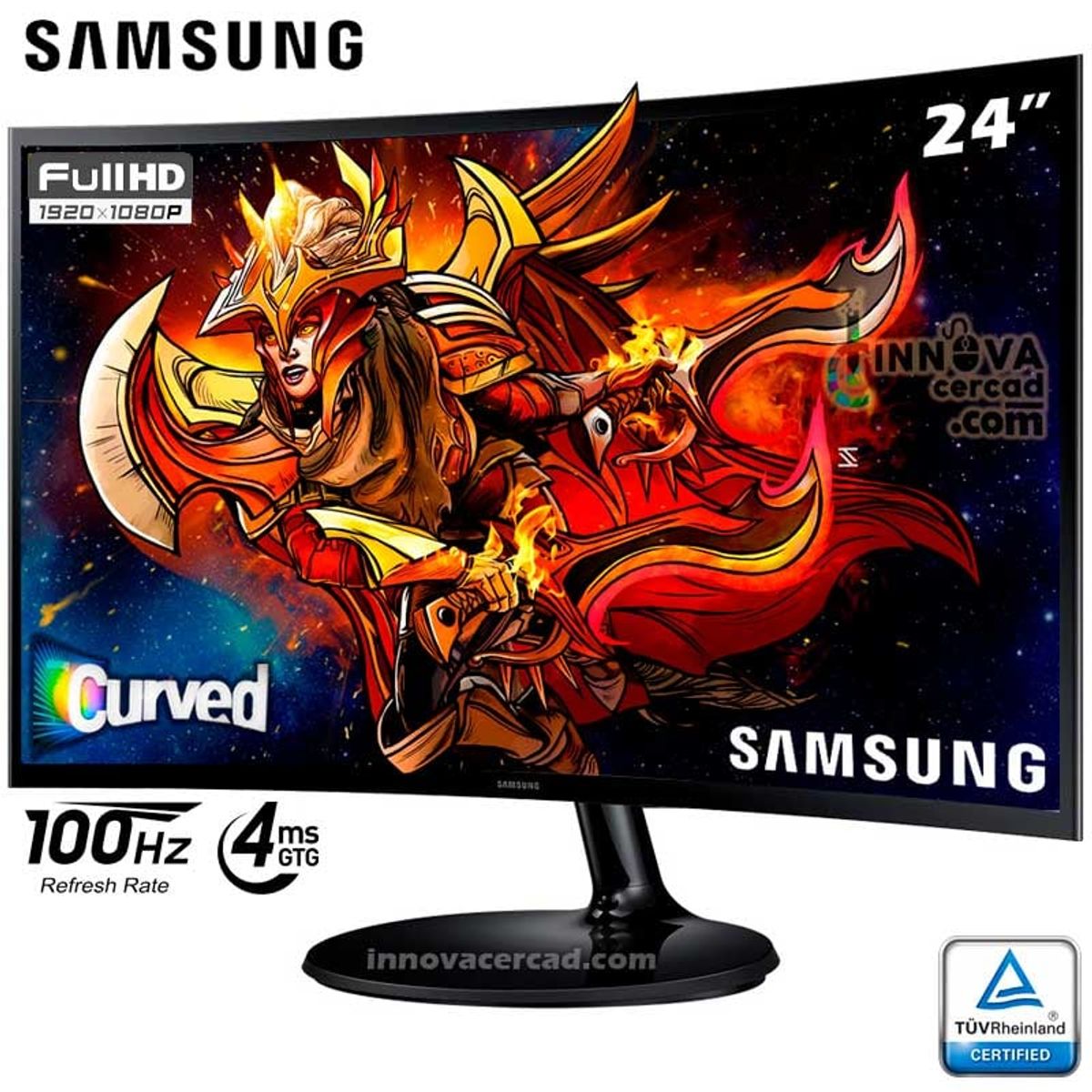 SAMSUNG - Monitor Curvo Samsung LS24D360GALXPE 24 FHD VA 4ms 100Hz HDMI VGA