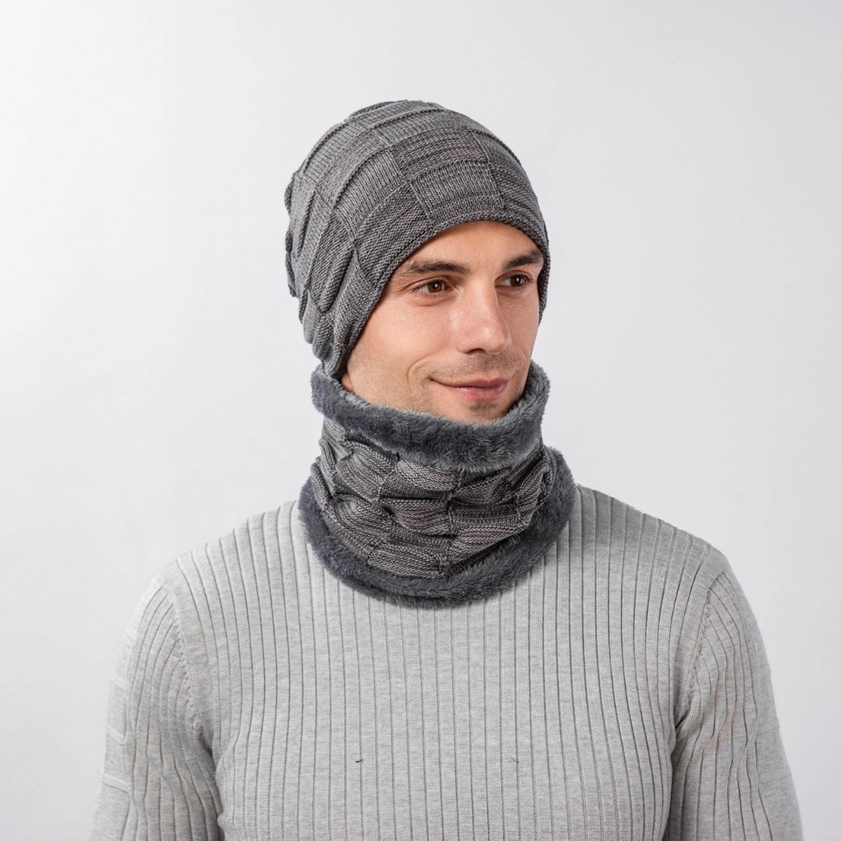 KAST PE - Beanie Denver con polar interior  Gris