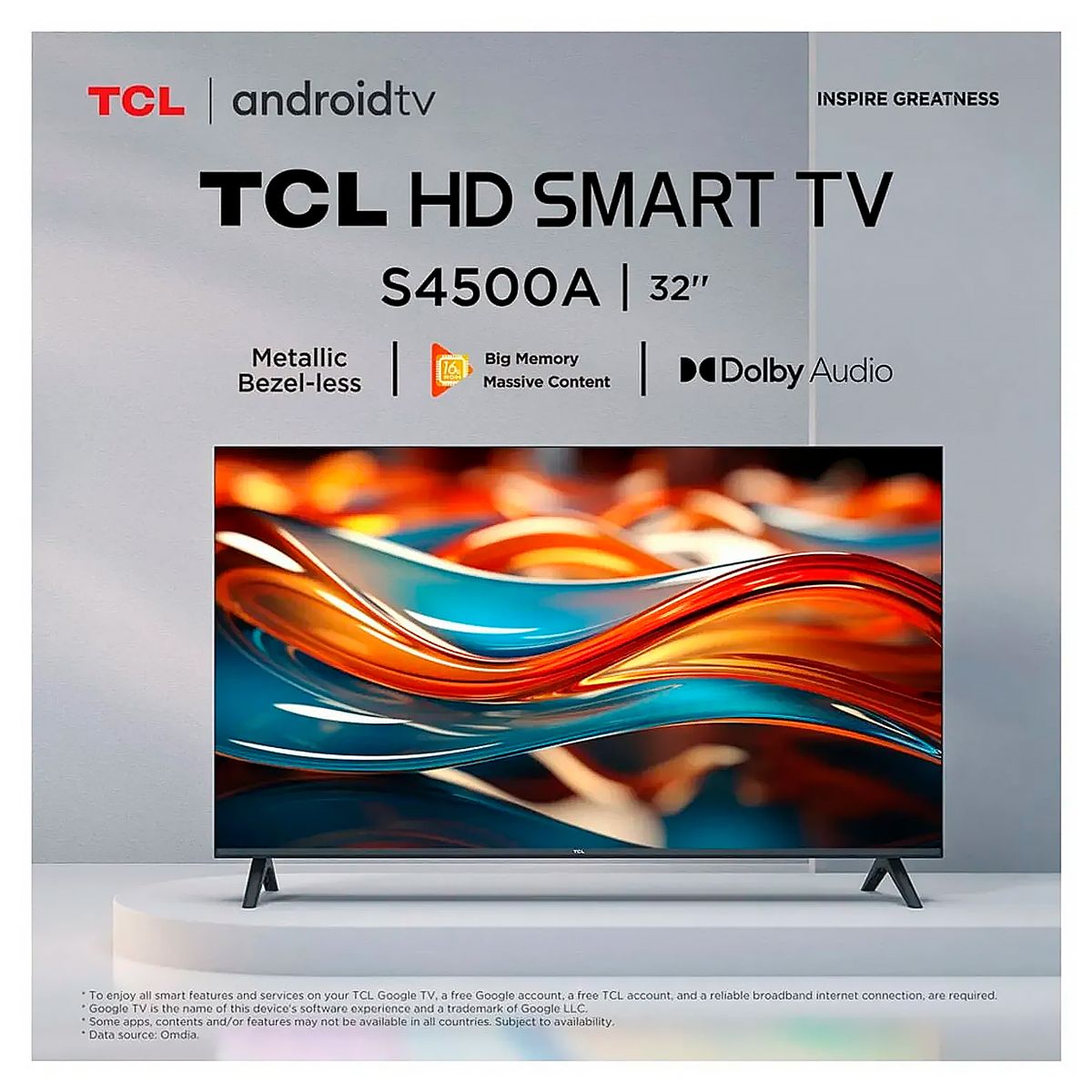 TCL - Televisor TCL 32 Pulg. LED Smart Android Tv HD 32S4500A + SOUNDAR NEX Bluetooth 2.0 32"