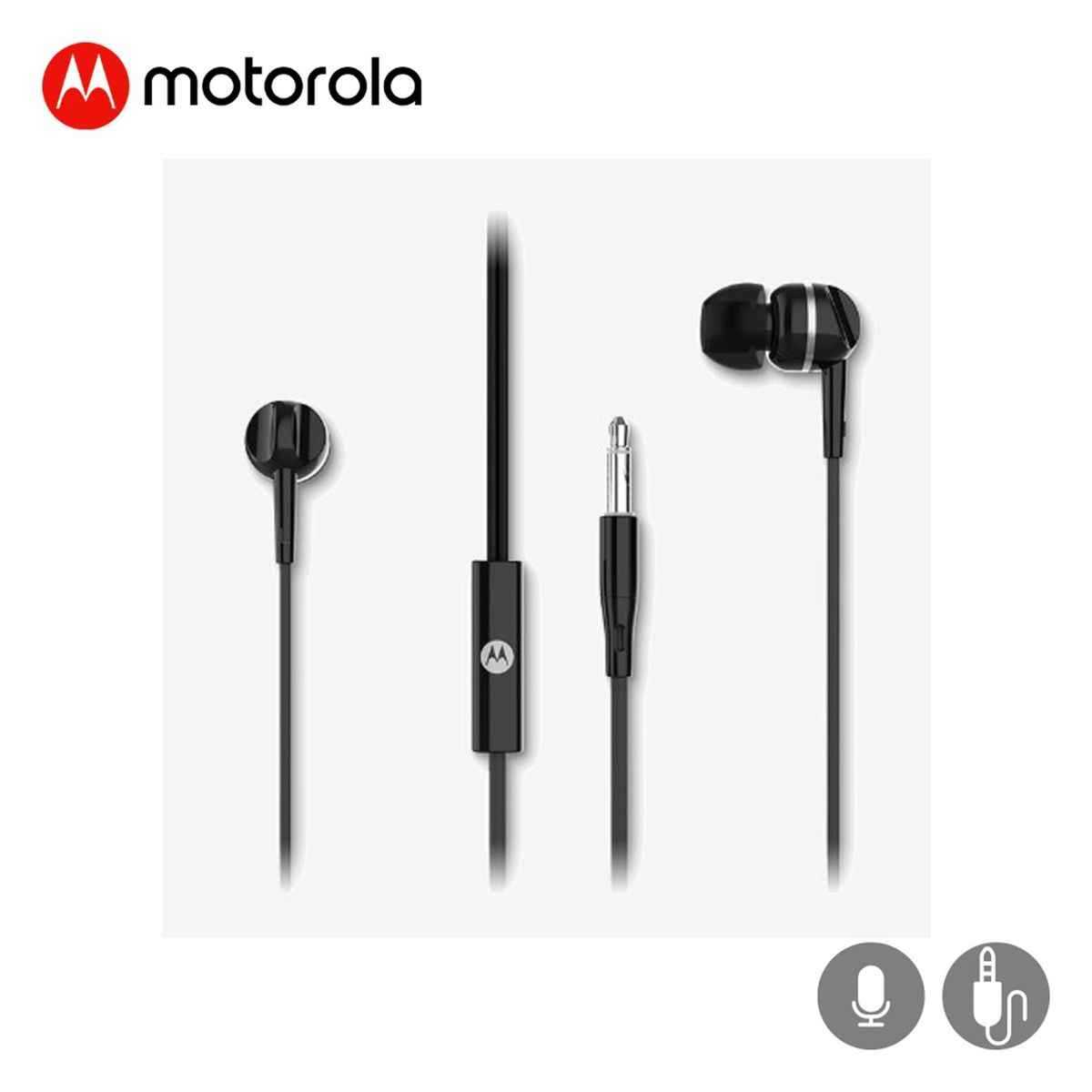 MOTOROLA - AudIfonos IN EAR Wired Con Micro Earbuds 105 Negro