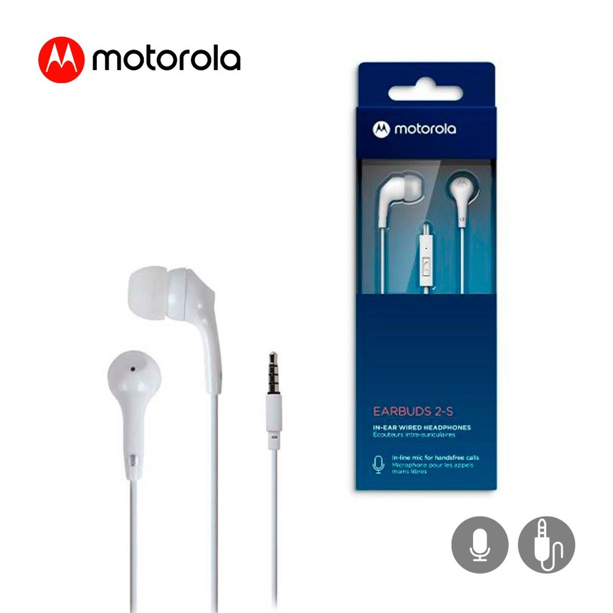 MOTOROLA - Audífonos IN EAR Wired Con Micro Earbuds 2-S  Blanco