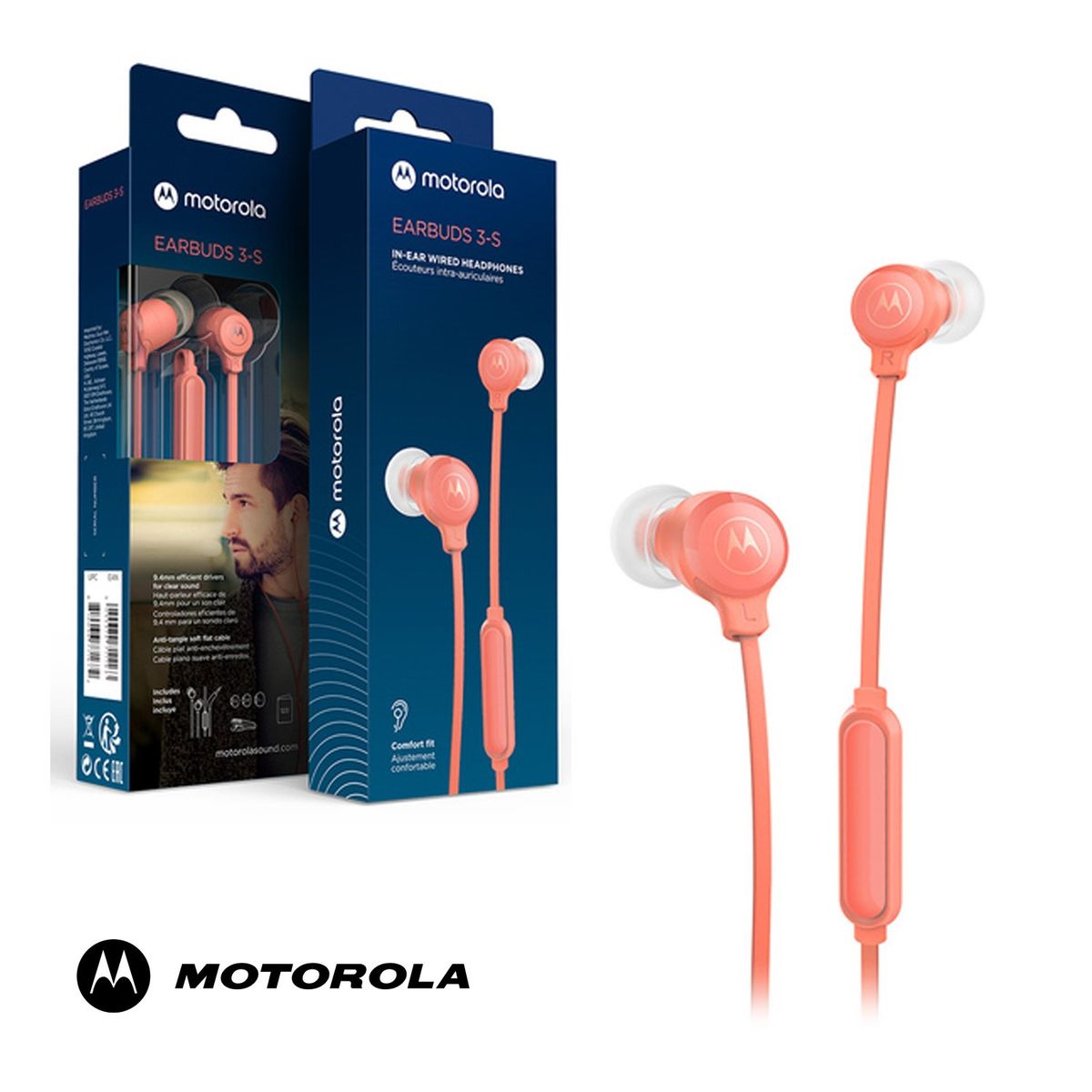 MOTOROLA - Audífonos IN EAR Wired Con Micro Earbuds 3-S - Durazno