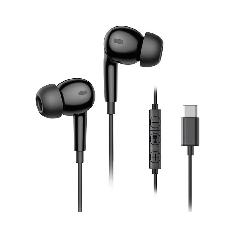 S&T - Audífonos NB-A01 Con Cable tipoC para móvil y Tablet - Negro