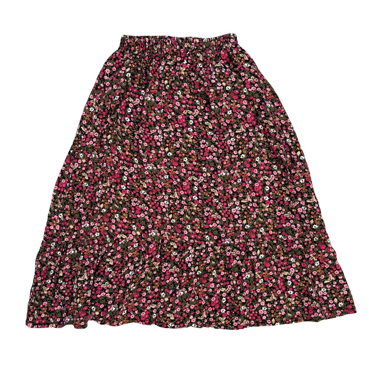 RED CARROT - Falda midi negro con flores