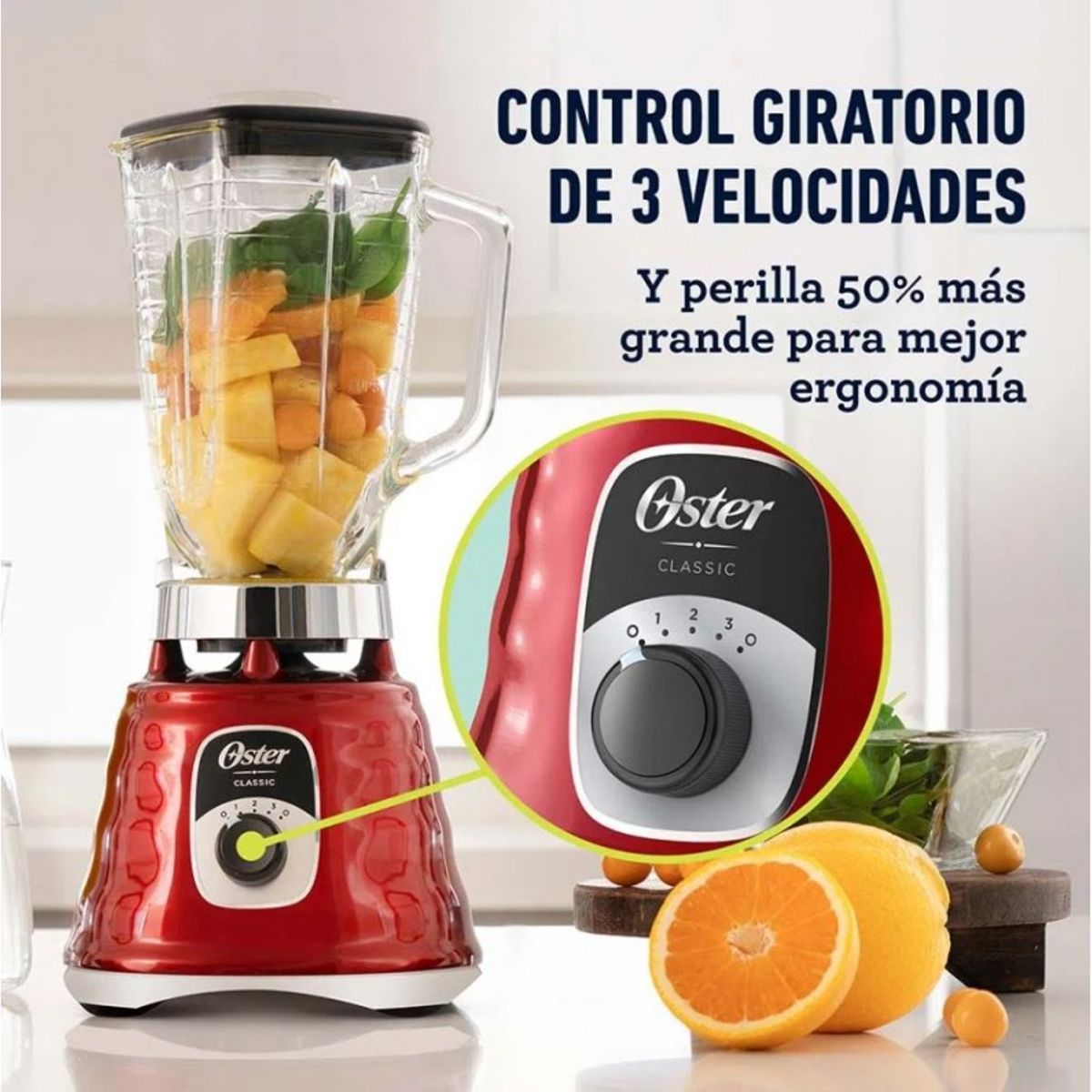 OSTER - Licuadora Clásica 1.25 litros Roja Oster BLST4126R 053