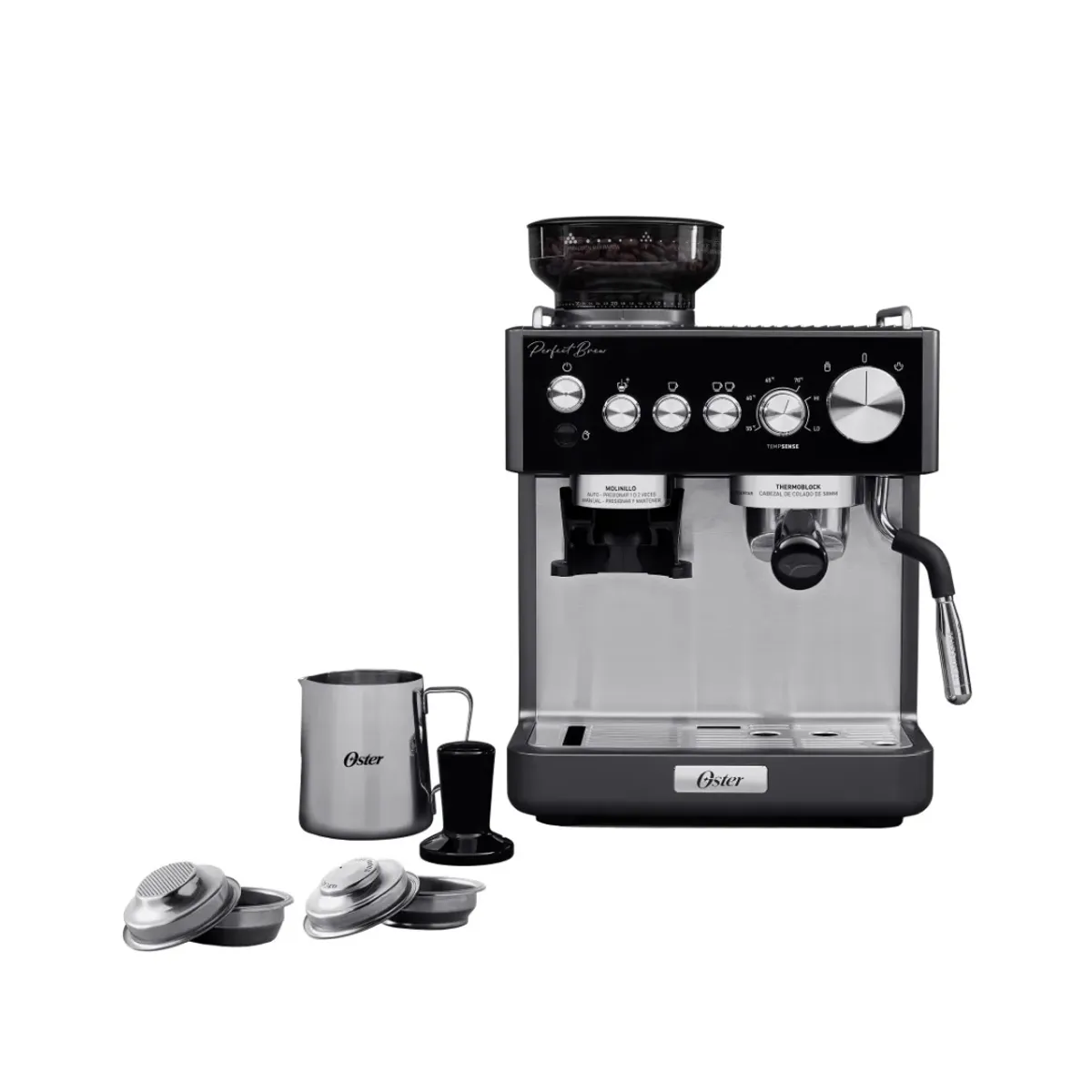 OSTER - Cafetera Espresso OSTER BVSTEM7301 Perfect Brew con Molinillo 15 Bares