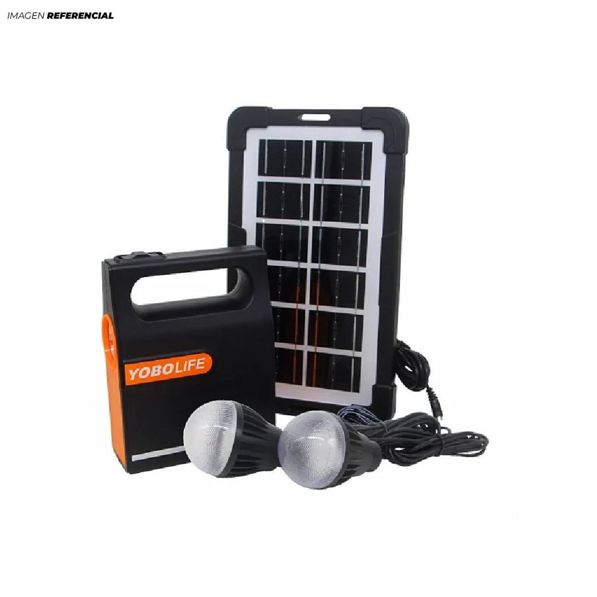 GENERICO - Kit de Linterna con Panel Solar más Radio y Focos