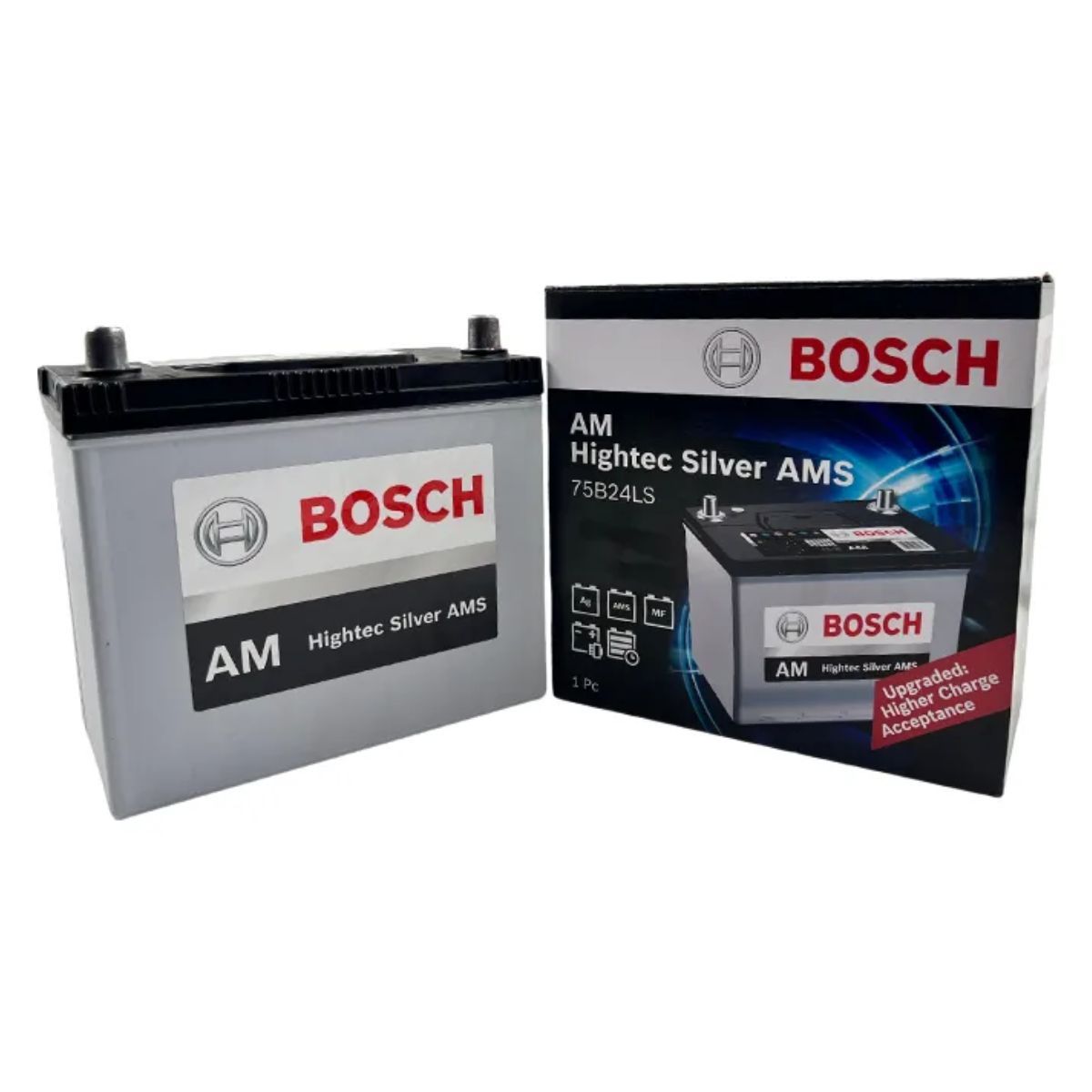 BOSCH - Batería Bosch AMS 75B24LS 13 Placas 55Ah/510A Para Toyota Yaris Corolla Y Más