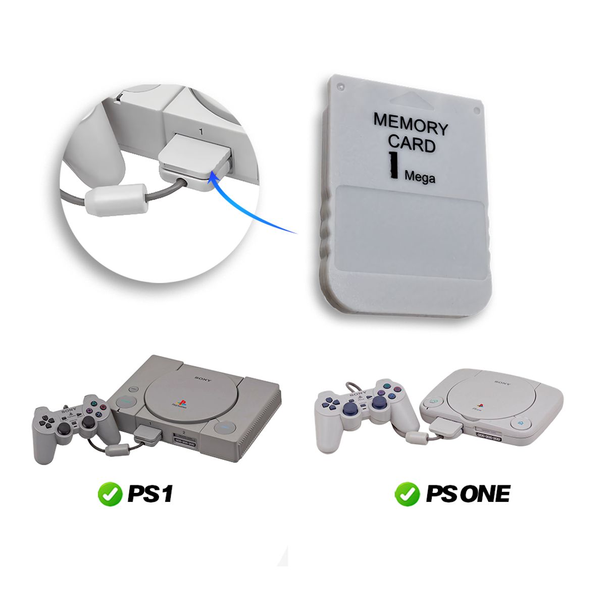 GENERICO - Memory card 1 Mega para PlayStation 1