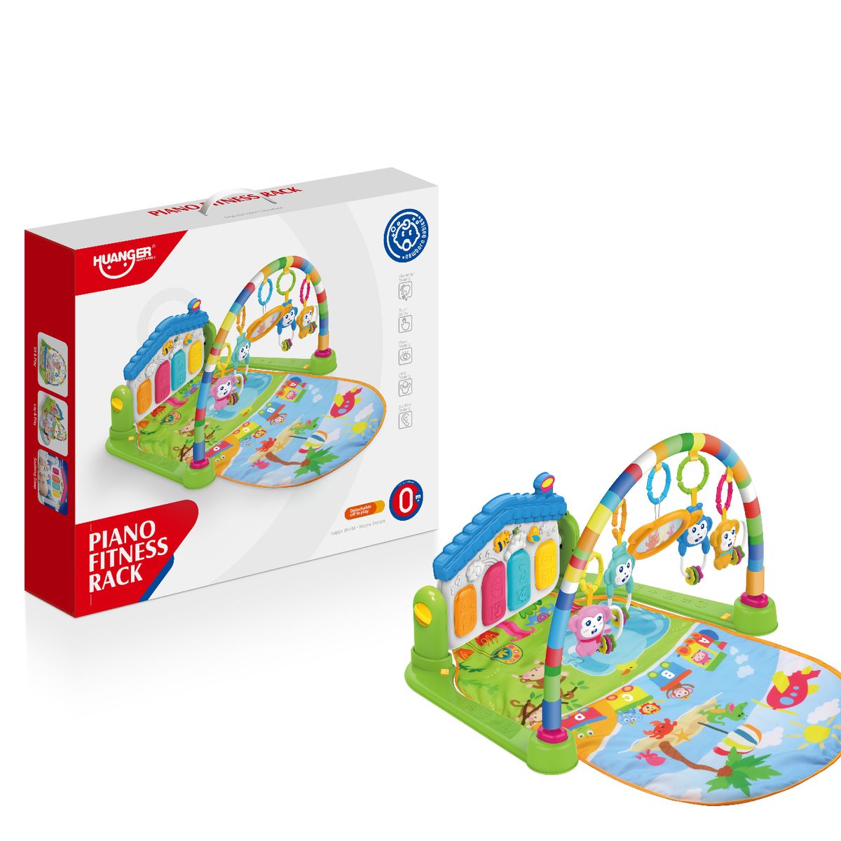 HUANGER - Gimnasio para Bebe con Piano Musical Color  Celeste