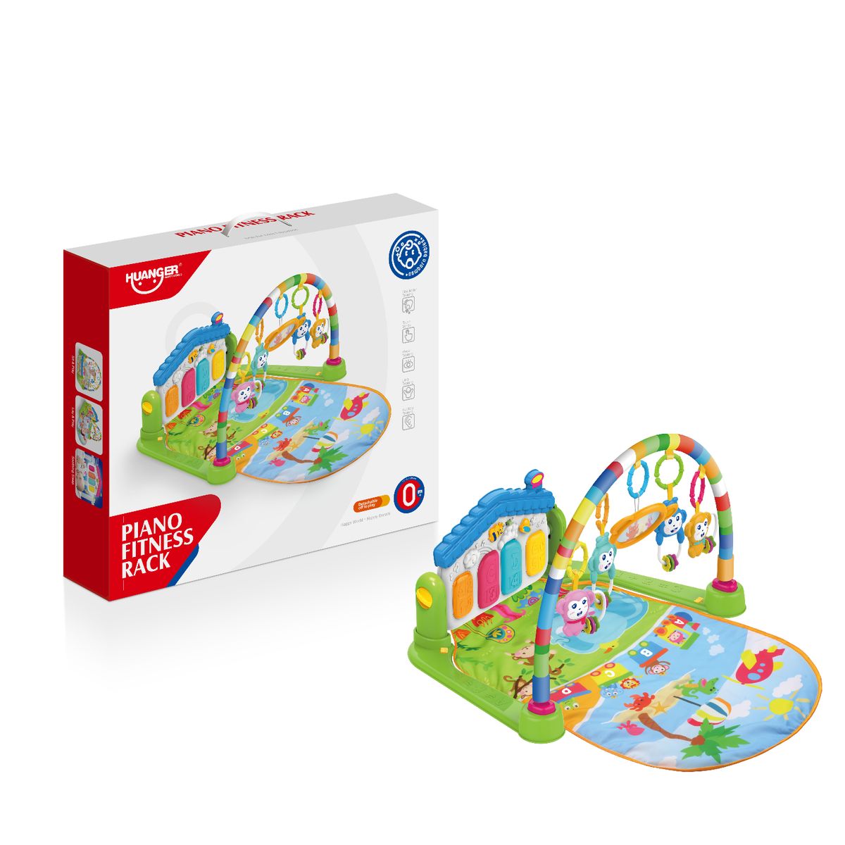 HUANGER - Gimnasio para Bebe con Piano Musical Color  Celeste