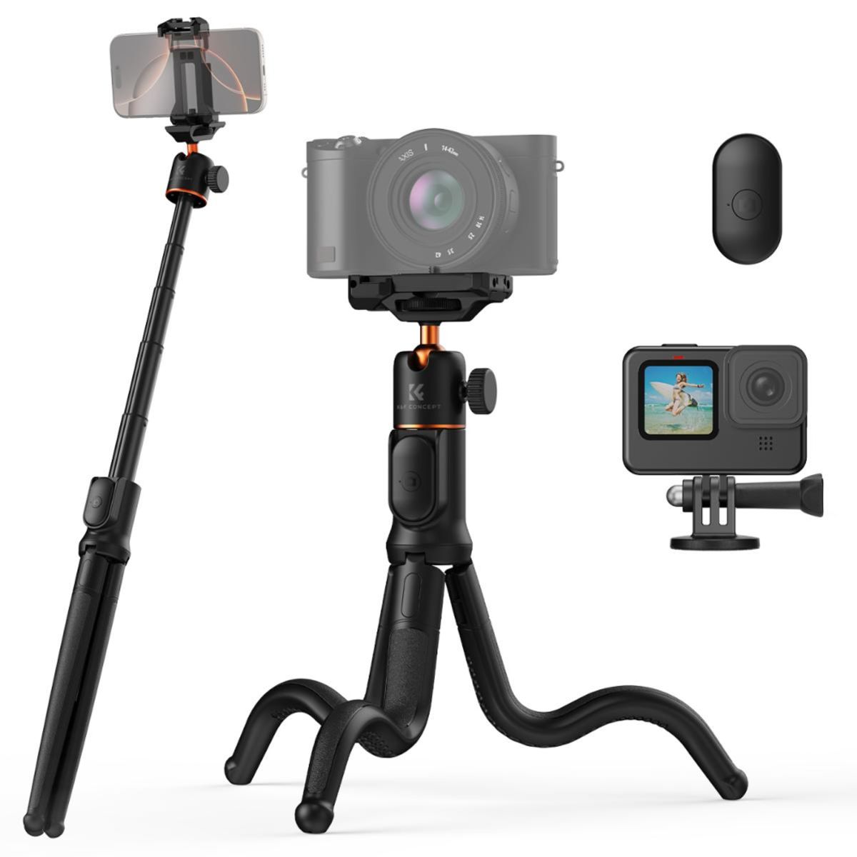 K&F CONCEPT - MINI TRÍPODE K&F CONCEPT KF09152 CON GIRO 360° Y PALO SELFIE INTEGRADO