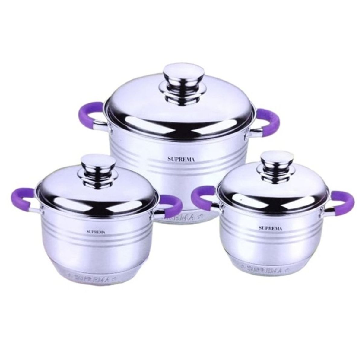 GENERICO - Juego de Ollas Suprema de 6 piezas SA-S0024-6PC